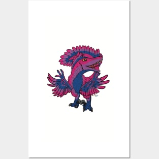 Bilociraptor - Feathered (Bisexual Pride) Posters and Art